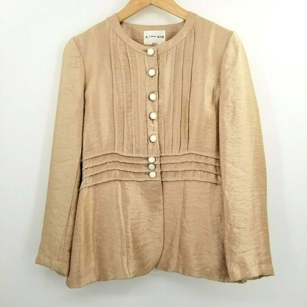 Patty Kim New York Long Sleeve Dupioni Silk Blazer